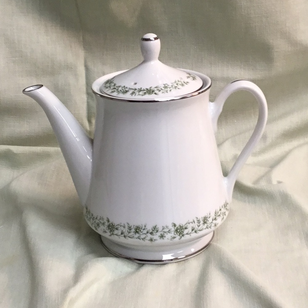 Mikasa Coffee Pot G9059 Green Floral Band Japan